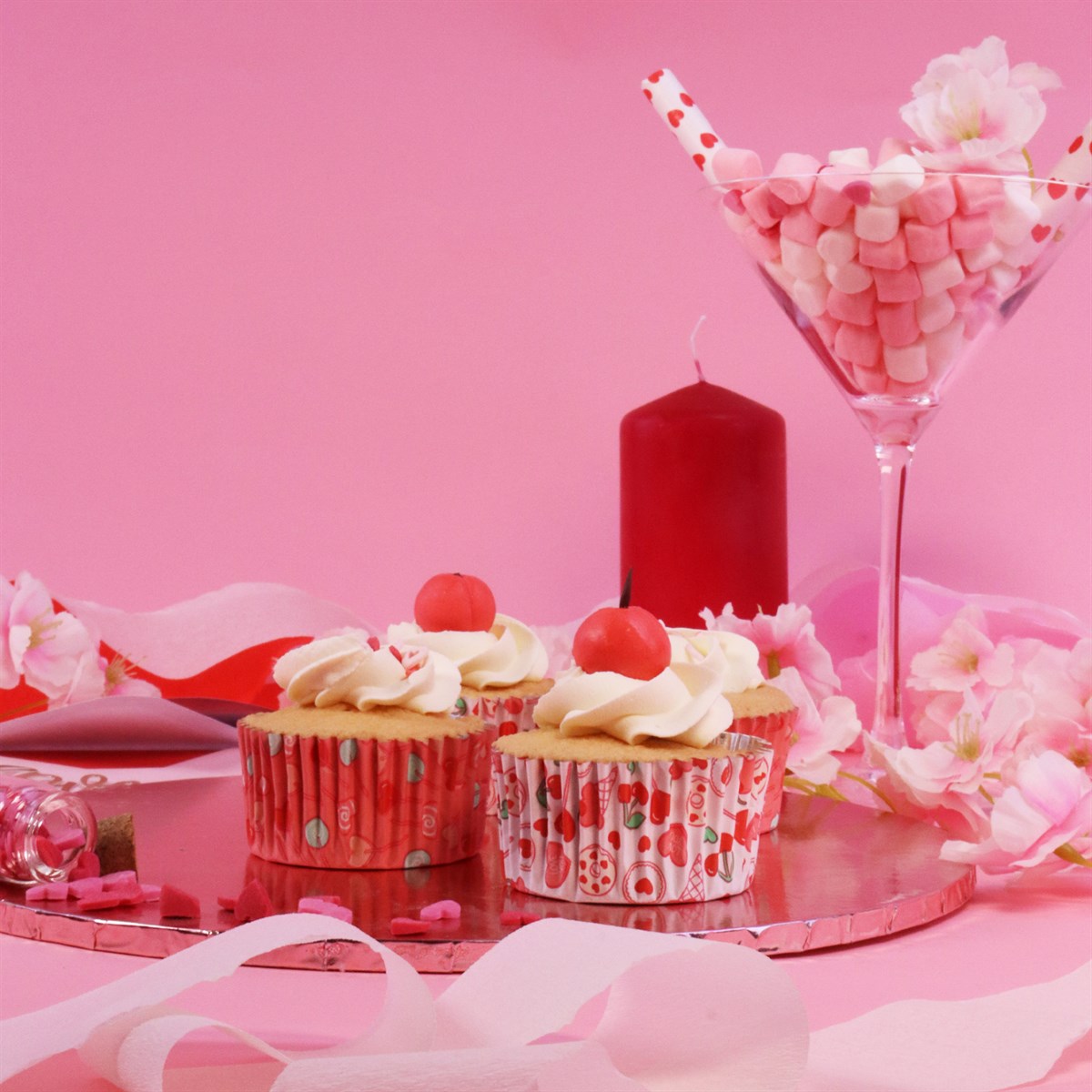 Θήκες cupcake Sweet Love 5cm 60τεμ PME - Image 2