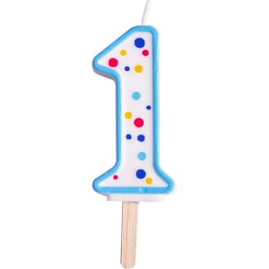 Κερί 1 γαλάζιο πουά 6,4cm PME