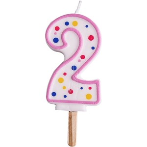 Κερι 2 ροζ πουά 6,4cm PME