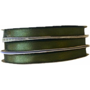 Κορδέλα σατέν χακί 6mm 25m διπλής όψης
