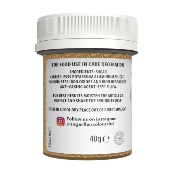 Ζάχαρη χρυσή 40γρ κρυσταλλική Sugarflair - Image 2