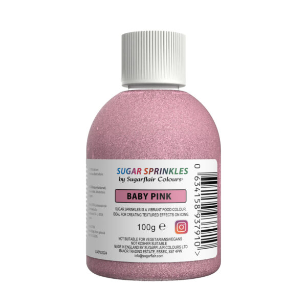 Ζάχαρη ροζ baby 100γρ Sugar Sprinkles Sugarflair - Image 2