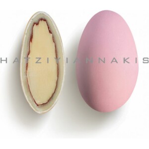 Κουφέτα Choco Almond φράουλα ροζ ανοιχτό 1 κιλό Χατζηγιαννάκη