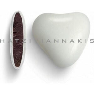 Κουφέτα σοκολάτας καρδιά λευκό ματ 4 κιλά Χατζηγιαννάκη