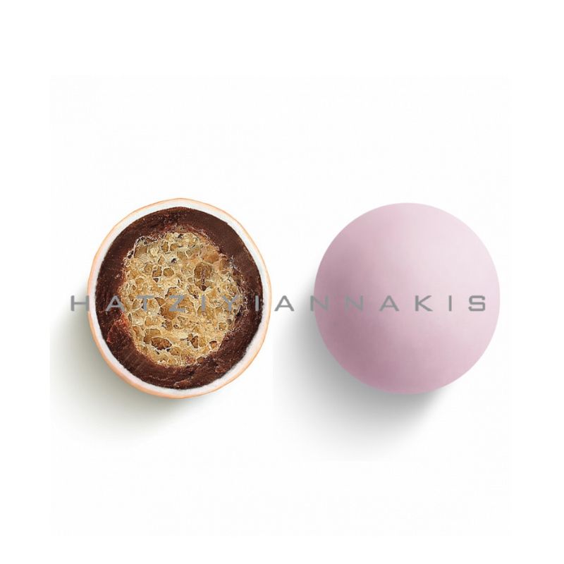 Κουφέτα Crispy twist ροζ ματ γεύση τύπου Bueno 700γρ Χατζηγιαννάκη