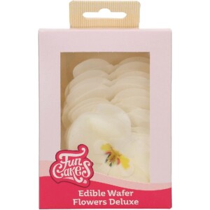 Ορχιδέες βάφλας λευκές μεσαίες Deluxe 10τεμ Funcakes