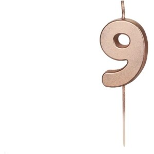 Κερί 9 ροζ χρυσό 4,5cm PartyDeco