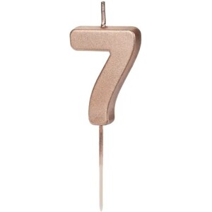 Κερί 7 ροζ χρυσό 4,5cm PartyDeco