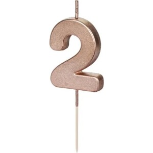 Κερί 2 ροζ χρυσό 4,5cm PartyDeco