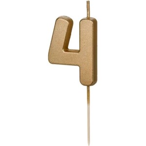 Κερί 4 χρυσό 4,5cm PartyDeco