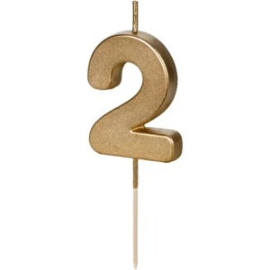 Κερί 2 χρυσό 4,5cm PartyDeco