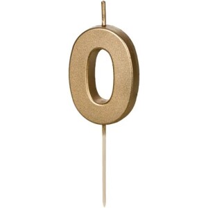 Κερί 0 χρυσό 4,5cm PartyDeco