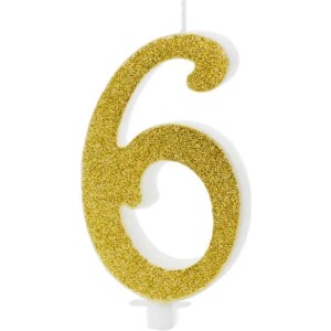 Κερί 6 χρυσό 10cm PartyDeco