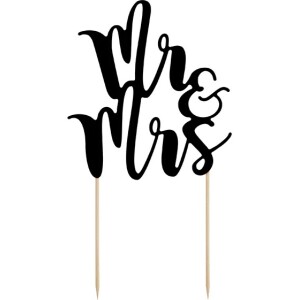 Topper Mr & Mrs 25,5cm μαύρο χάρτινο PartyDeco