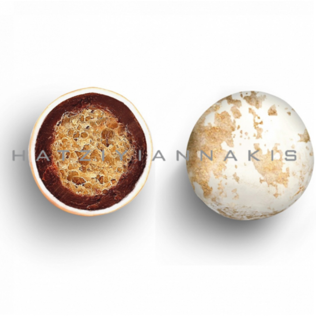 Κουφέτα Crispy twist μπρονζέ πιτσιλωτό 700γρ Χατζηγιαννάκη