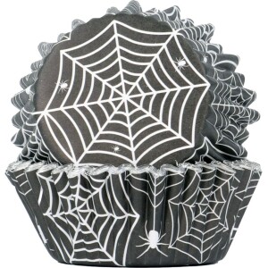 Θήκες cupcake με ιστούς αράχνης Halloween 5cm 30τεμ PME