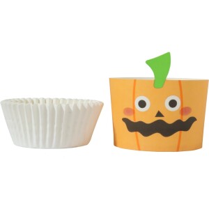 Θήκες cupcake και καρ/τα HALLOWEEN  JACK-O-LANTERN 12τεμ PME