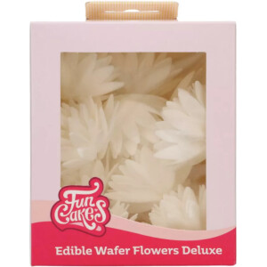 Λουλούδια βάφλας aster λευκά μεσαία 14τεμ Funcakes