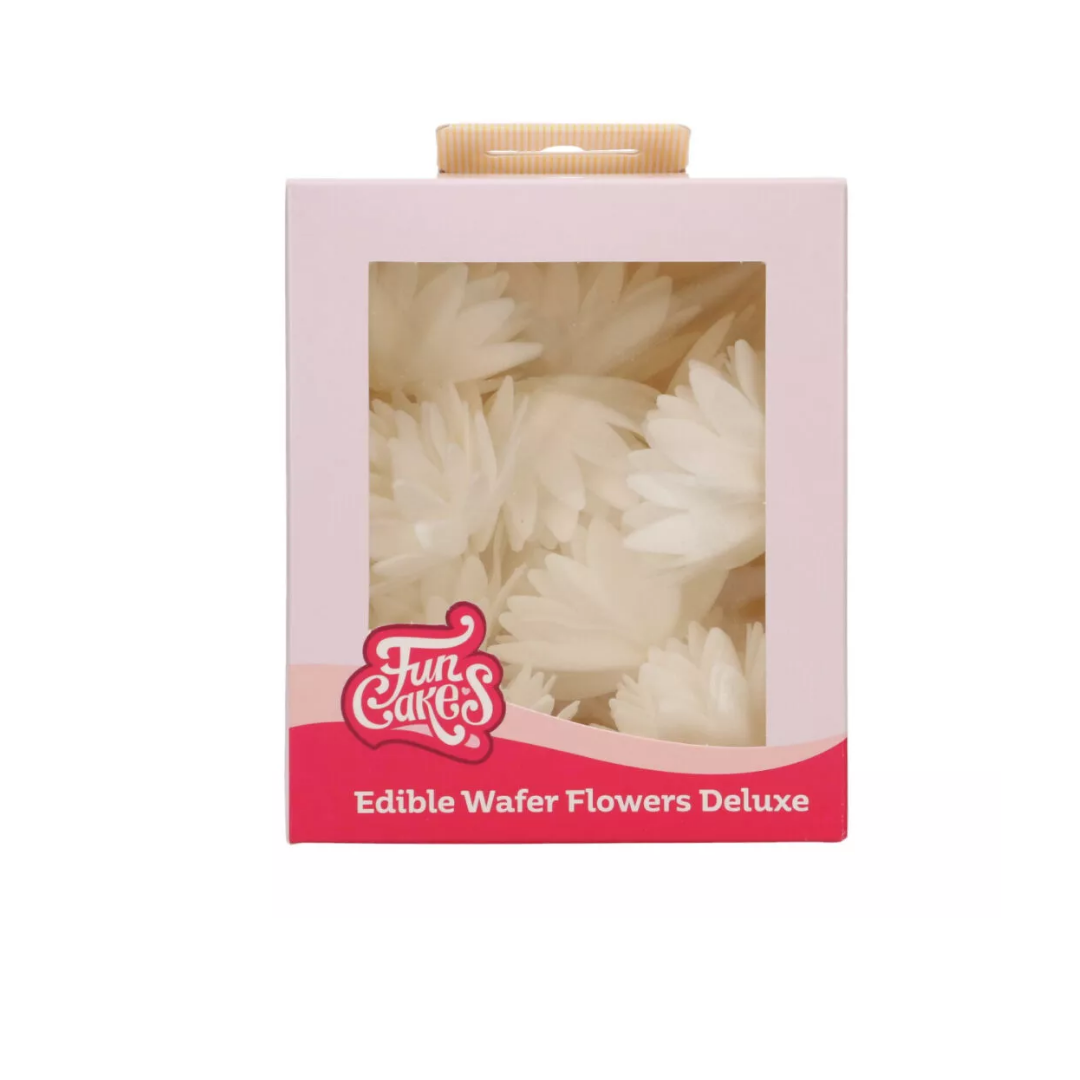 Λουλούδια βάφλας aster λευκά μεσαία 14τεμ Funcakes