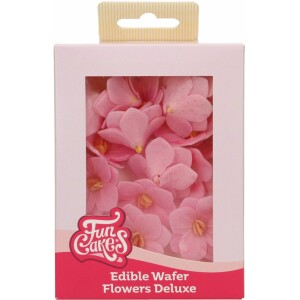 Λουλούδια βάφλας oρτανσίες hydrangea ροζ μικρές 18τεμ Funcakes