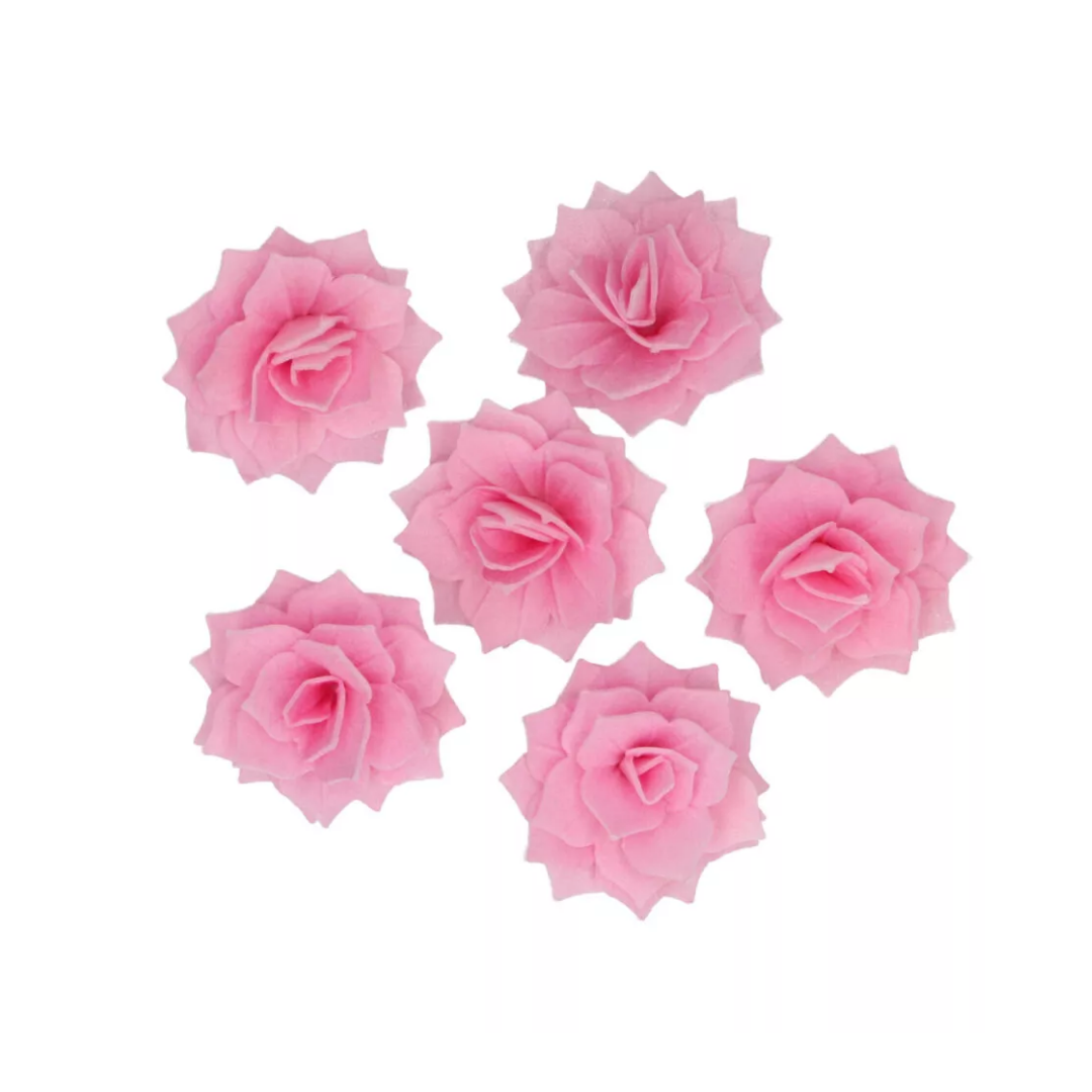 Τριαντάφυλλα βάφλας rosalia ροζ μεσαία deluxe 15τεμ Funcakes - Image 2