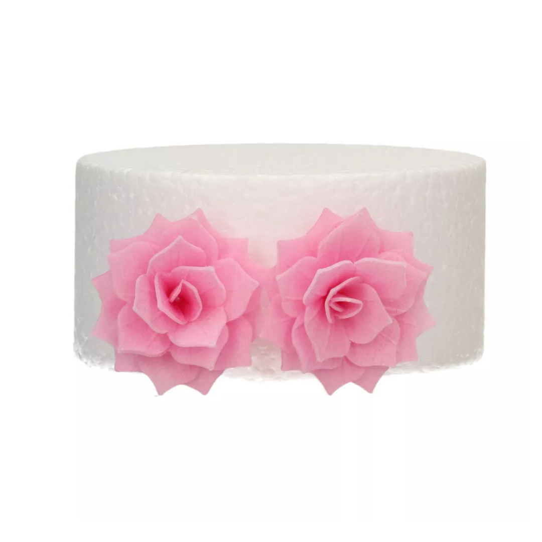 Τριαντάφυλλα βάφλας rosalia ροζ μεσαία deluxe 15τεμ Funcakes - Image 3