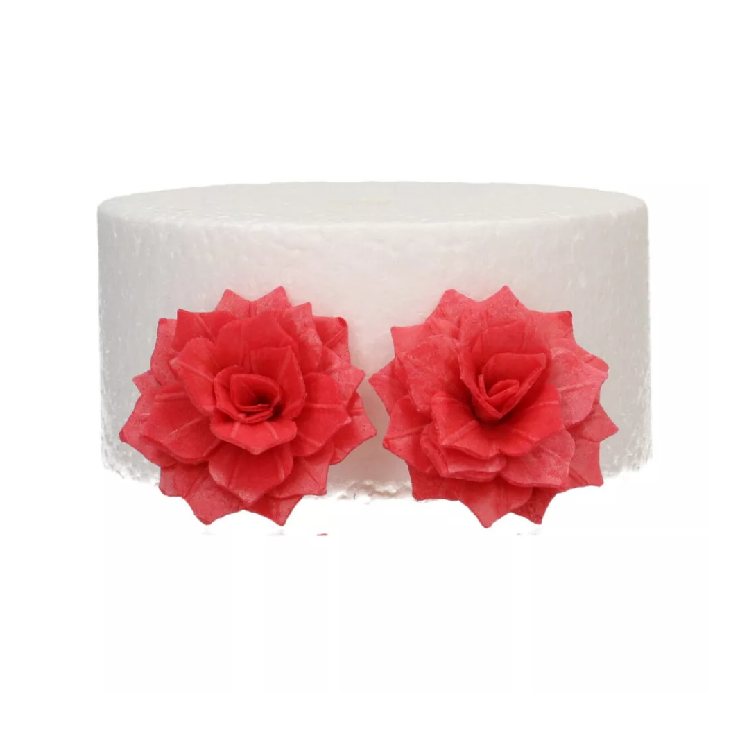 Τριαντάφυλλα βάφλας rosalia κόκκινα μεσαία deluxe 15τεμ Funcakes - Image 3