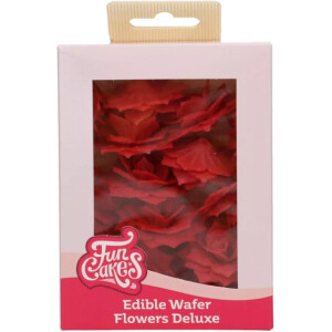 Τριαντάφυλλα βάφλας rosalia κόκκινα μεσαία deluxe 15τεμ Funcakes