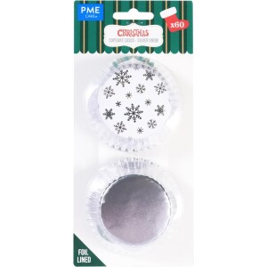 Θηκες για cupcake foil silver snow 60τεμ PME