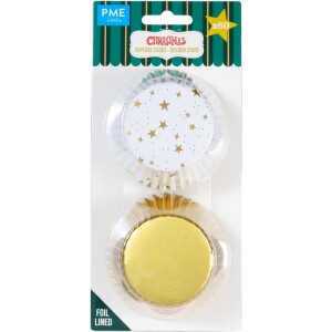 Θήκες cupcake golden stars 60τεμ PME