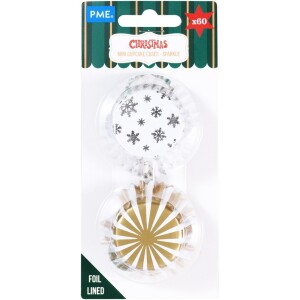 Θήκες cupcake foil snow mini 60τεμ PME