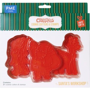 Κουπάτ Santa's workshop με σφραγίδα 3τεμ PME