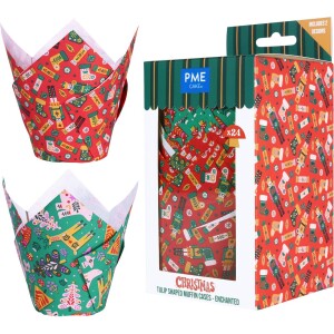 Τουλίπες enchanted κόκκινο πράσινο 24τεμ PME