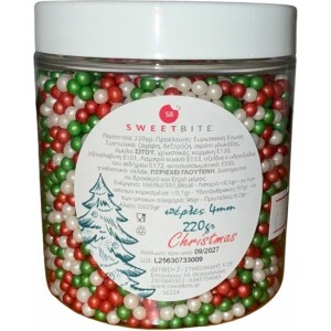 Πέρλες χριστουγεννιάτικες 4mm 220γρ Sweetbite