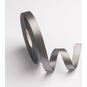 Κορδέλα σατέν γκρι με ούγια 16mm 50m διπλής όψης