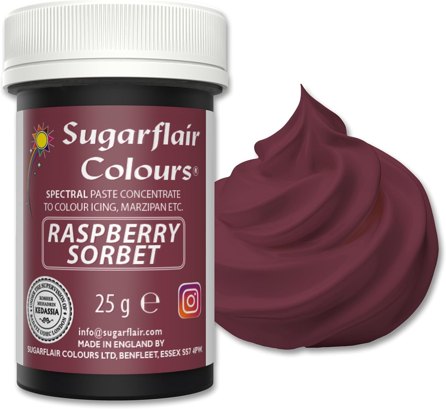 Χρώμα πάστα κόκκινο raspberry sorbet 25gr Sugarflair