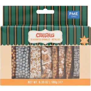Sprinkles διάφορα χριστουγεννιάτικα μεταλλιζέ σε 30 σακουλάκια PME