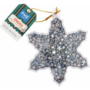 Sprinkles χιονονιφάδες ασημί Novelty Snowflake 90γρ PME
