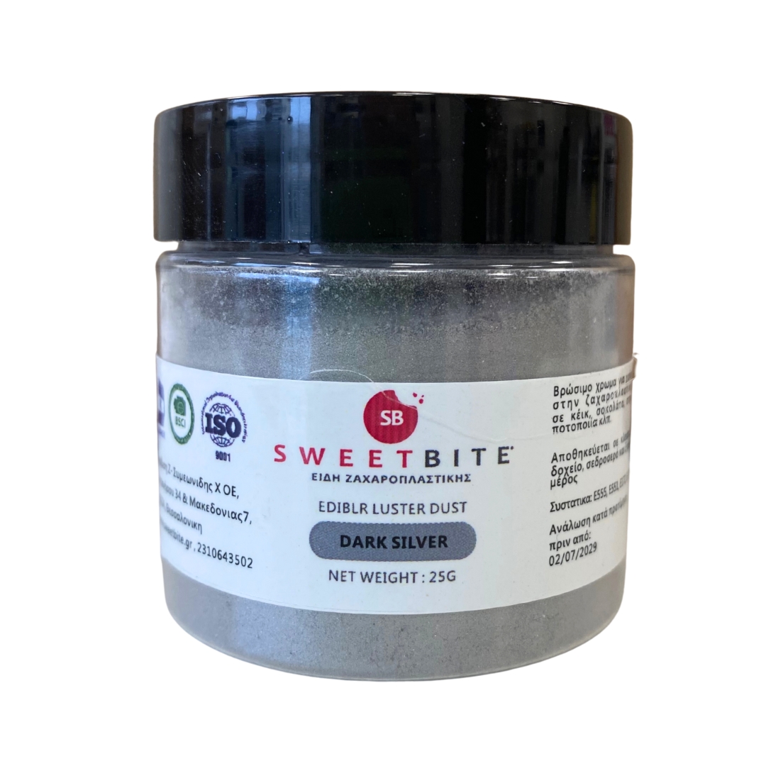 Χρώμα σκόνη ασημί dark silver 25γρ Sweetbite