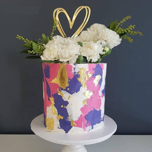 Alternative view of Topper καρδιά τριπλή χρυσό 17cm