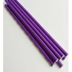 Καλαμάκια χάρτινα μωβ 20τεμ 20εκ