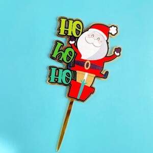 Alternative view of Topper Άγιος Βασίλης Ho Ho Ho 16cm