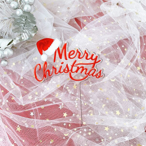 Topper Merry Christmas κόκκινο 15cm