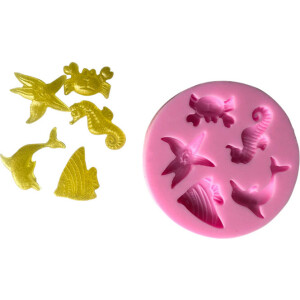 Καλούπι σιλικόνης ζώα της θάλασσας 1,5 έως 2,5cm