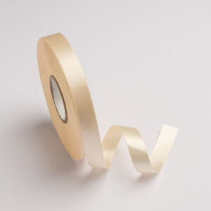 Κορδέλα σατέν ιβουάρ με ούγια 16mm 50m διπλής όψης