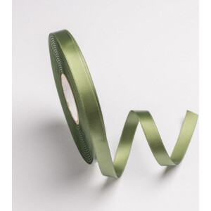 Κορδέλα σατέν χακί με ούγια 12mm 50m διπλής όψης