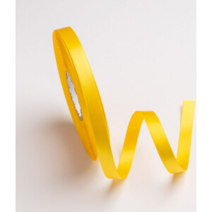 Κορδέλα σατέν κίτρινο με ούγια 12mm 50m διπλής όψης