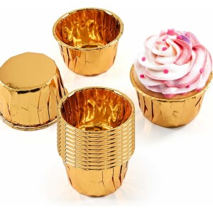 Alternative view of Θήκες cupcake σταθερές χρυσό 5cm 50τεμ