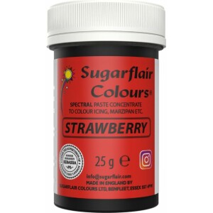 Χρώμα ζαχαροπλαστικής πάστα κόκκινο strawberry 25γρ Sugarflair