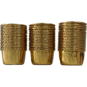 Θήκες cupcake σταθερές mini χρυσό 3,8cm 50τεμ